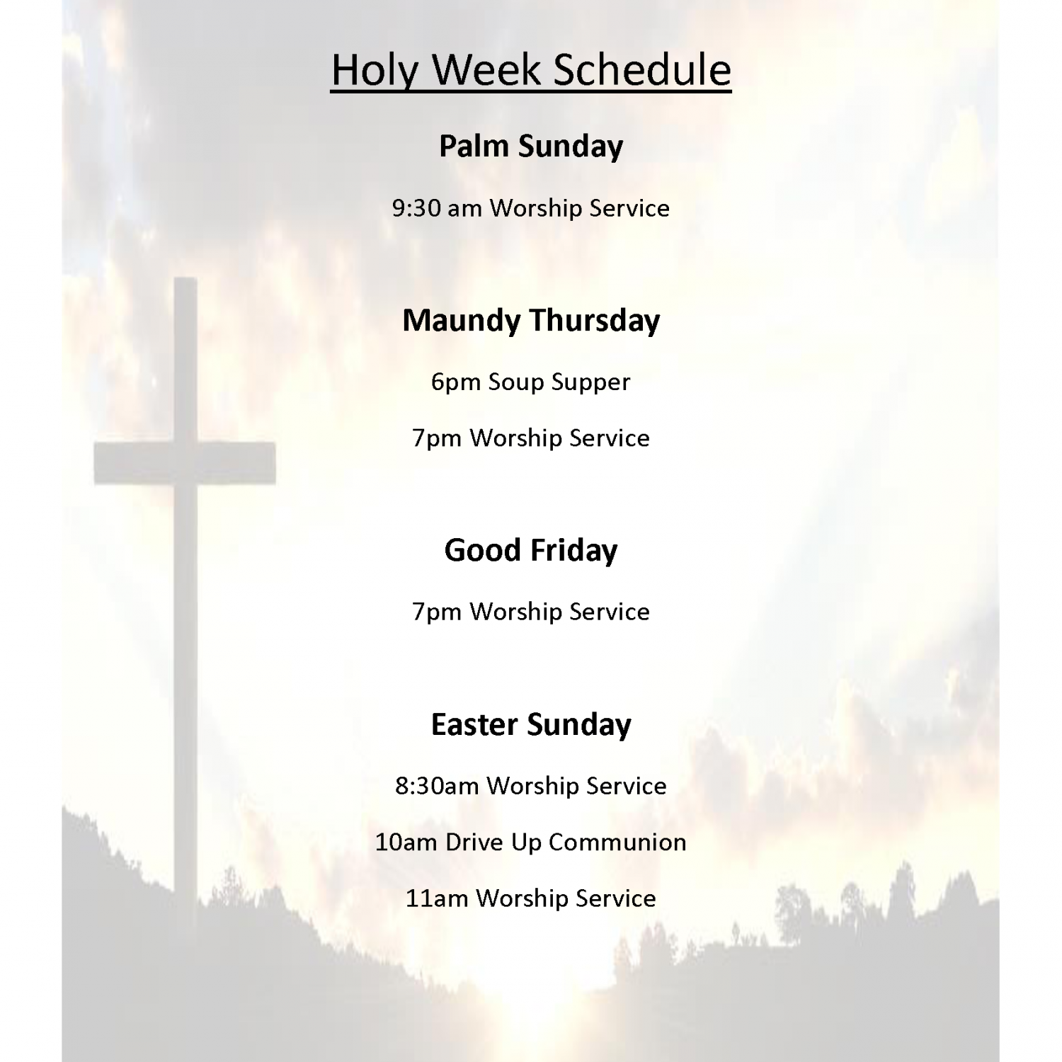 Holy Week Services 2023